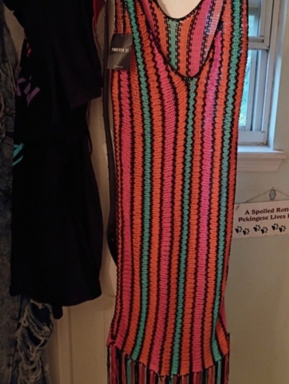 Forever 21 Colorful Striped Backless Dress